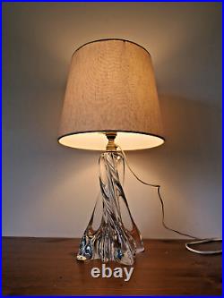 Pied de lampe ancien en cristal de BACCARAT modèle torsadé