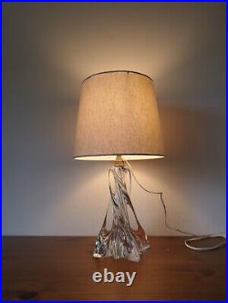 Pied de lampe ancien en cristal de BACCARAT modèle torsadé