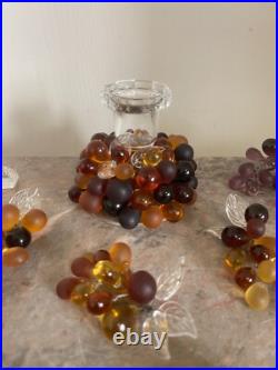 Porte Couteau Cristal Baccarat Grappe Raisin Verre Soufflé Murano & Bougeoir Porte Couteau Cristal Baccarat Grappe Raisin Verre Soufflé Murano & Bougeoir