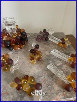 Porte Couteau Cristal Baccarat Grappe Raisin Verre Soufflé Murano & Bougeoir Porte Couteau Cristal Baccarat Grappe Raisin Verre Soufflé Murano & Bougeoir