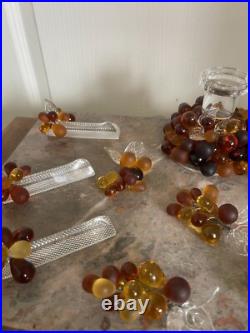Porte Couteau Cristal Baccarat Grappe Raisin Verre Soufflé Murano & Bougeoir Porte Couteau Cristal Baccarat Grappe Raisin Verre Soufflé Murano & Bougeoir