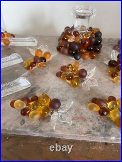 Porte Couteau Cristal Baccarat Grappe Raisin Verre Soufflé Murano & Bougeoir Porte Couteau Cristal Baccarat Grappe Raisin Verre Soufflé Murano & Bougeoir