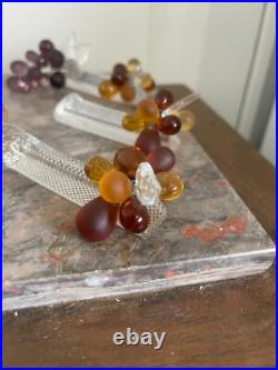 Porte Couteau Cristal Baccarat Grappe Raisin Verre Soufflé Murano & Bougeoir Porte Couteau Cristal Baccarat Grappe Raisin Verre Soufflé Murano & Bougeoir