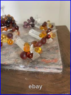Porte Couteau Cristal Baccarat Grappe Raisin Verre Soufflé Murano & Bougeoir Porte Couteau Cristal Baccarat Grappe Raisin Verre Soufflé Murano & Bougeoir