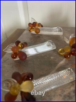 Porte Couteau Cristal Baccarat Grappe Raisin Verre Soufflé Murano & Bougeoir Porte Couteau Cristal Baccarat Grappe Raisin Verre Soufflé Murano & Bougeoir