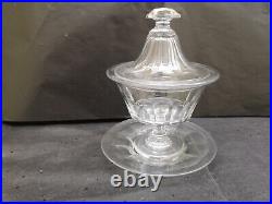 Pot couvert + coupelle drageoir cristal Baccarat Harcourt Complet parfait état