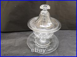 Pot couvert + coupelle drageoir cristal Baccarat Harcourt Complet parfait état