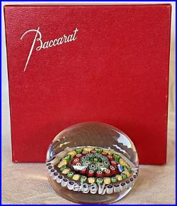 Presse Papier Sulfure En Cristal De Baccarat Millefiori Signe En Boite /b Presse Papier Sulfure En Cristal De Baccarat Millefiori Signe En Boite /b