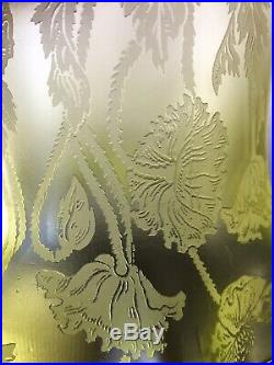 RARE Grande tulipe lampe pétrole cristal gravé acide Baccarat victorienne XIXe