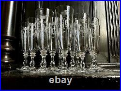 Rare 12 Flûtes champagne Cristal Baccarat Noblesse Couronne Comtale + Verres Eau