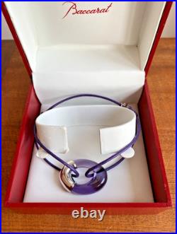 Rare & Élégant Bracelet BACCARAT -Argent 925 & Cristal Mauve Écrin d'origine