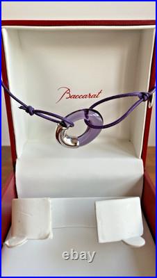 Rare & Élégant Bracelet BACCARAT -Argent 925 & Cristal Mauve Écrin d'origine