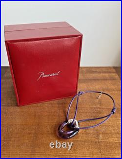 Rare & Élégant Bracelet BACCARAT -Argent 925 & Cristal Mauve Écrin d'origine