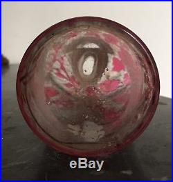 Rare Lampe Berger en cristal Dégagé À Lacide de Baccarat modèle Eglantier rose