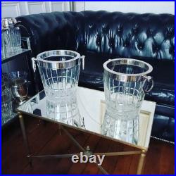Rare Paire de Seau Champagne Art Déco Cristal Baccarat Argent vers 1940