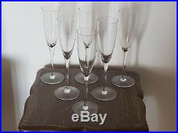Rare Serie De 6 Flutes Verres Champagne Cristal De Baccarat Dom Perignon