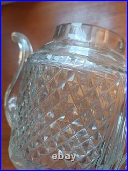 Rare Théière Cristal Soufflé Ancien Pointe De Diamant Baccarat St Louis Creusot