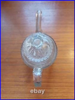 Rare Théière Cristal Soufflé Ancien Pointe De Diamant Baccarat St Louis Creusot