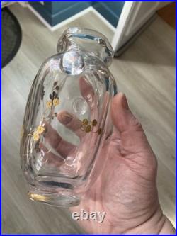 Rare Vase Cristal Baccarat Oiseau doré Art nouveau Rousseau Escalier Cristal