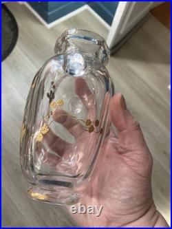 Rare Vase Cristal Baccarat Oiseau doré Art nouveau Rousseau Escalier Cristal