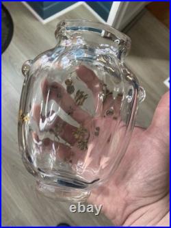 Rare Vase Cristal Baccarat Oiseau doré Art nouveau Rousseau Escalier Cristal