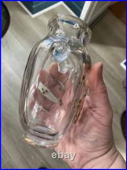 Rare Vase Cristal Baccarat Oiseau doré Art nouveau Rousseau Escalier Cristal