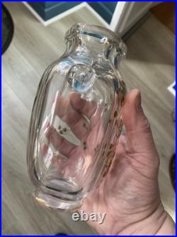 Rare Vase Cristal Baccarat Oiseau doré Art nouveau Rousseau Escalier Cristal