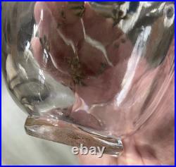 Rare Vase Cristal Baccarat Oiseau doré Art nouveau Rousseau Escalier Cristal