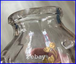 Rare Vase Cristal Baccarat Oiseau doré Art nouveau Rousseau Escalier Cristal