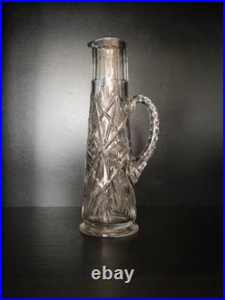 Rare broc carafe pichet canettes cristal taillé Baccarat 35.3 cm catalogue 1916