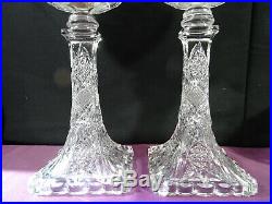 Rare paire de lampes à pétrole et leur tulipe en cristal de baccarat XIXéme