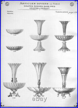 Rare vase cornet en cristal taillé et bronze BACCARAT Fin XIXe début 1900