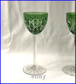 Roemer / verre à vin du Rhin en cristal doublé vert BACCARAT modèle S1135 19,8cm