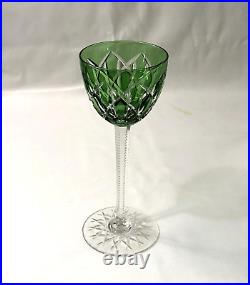 Roemer / verre à vin du Rhin en cristal doublé vert BACCARAT modèle S1135 19,8cm