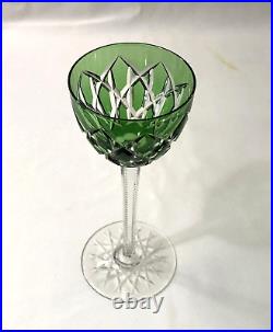 Roemer / verre à vin du Rhin en cristal doublé vert BACCARAT modèle S1135 19,8cm