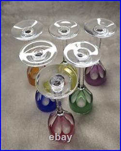SUPERBE 6 Verres à liqueur Modele GENOVA couleur en cristal de Baccarat Vintage