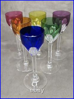 SUPERBE 6 Verres à liqueur Modele GENOVA couleur en cristal de Baccarat Vintage