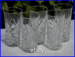Saint Louis Baccarat Lot de 5 verres à orangeade en cristal taillé