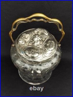 Seau a biscuit art nouveau cristal taillé baccarat Cookie bucket art & crafts