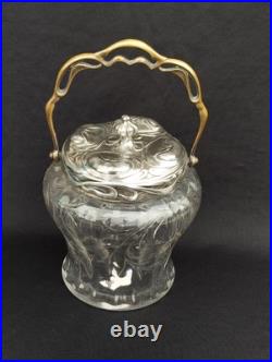 Seau a biscuit art nouveau cristal taillé baccarat Cookie bucket art & crafts