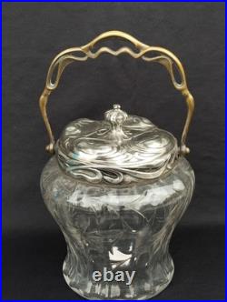 Seau a biscuit art nouveau cristal taillé baccarat Cookie bucket art & crafts