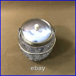 Seau à biscuit / pot à gâteau cristal signé BACCARAT modèle DIAMANTS PIERRERIES