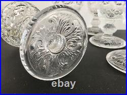 Serie 6 gands verres à eau en cristal moulé Baccarat Le Creusot Arabesques
