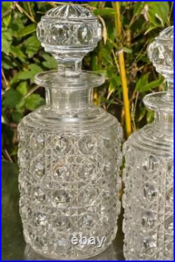 Serie de 5 flacons de toilette modèle Diamant Pierreries en cristal de Baccarat