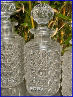 Serie de 5 flacons de toilette modèle Diamant Pierreries en cristal de Baccarat