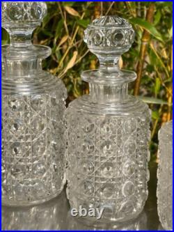 Serie de 5 flacons de toilette modèle Diamant Pierreries en cristal de Baccarat