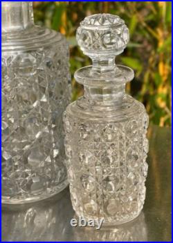 Serie de 5 flacons de toilette modèle Diamant Pierreries en cristal de Baccarat