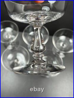 Série de 6 coupes à Champagnes en Cristal de Baccarat XIXe Pied Balustre