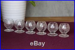 Série de 6 verres à liqueur en cristal de Baccarat modèle Fontenay