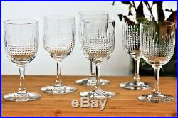 Série de 6 verres à vin de Bourgogne n°3 en cristal de Baccarat modèle Nancy
